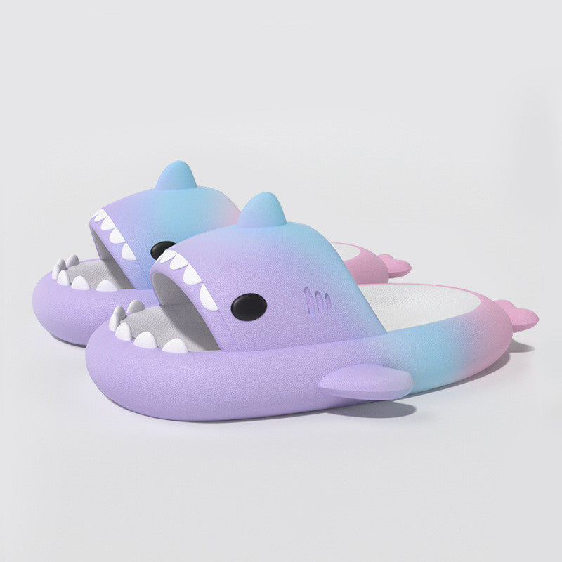 Gradient Rainbow Shark Indoor Slippers