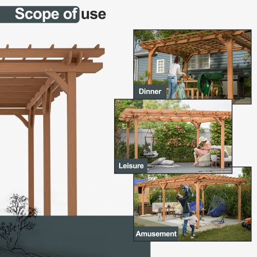12x16 Holz-Traubenpergola für den Außenbereich