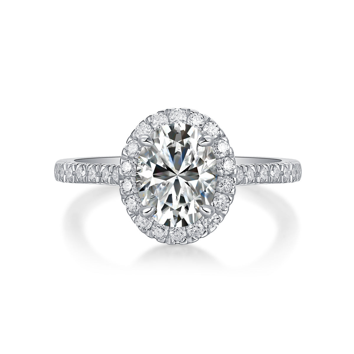 Audrey Large Moissanite Silver Ring