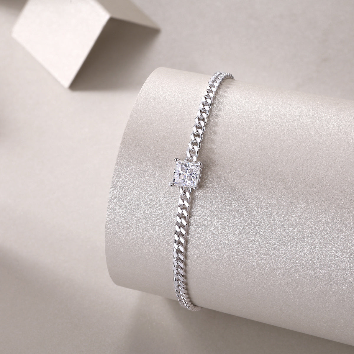 Resolute Moissanite Silver Bracelet