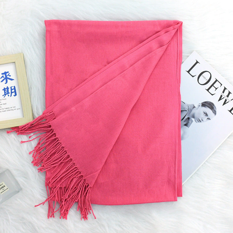 Annual Warm Cashmere Tassel Scarf