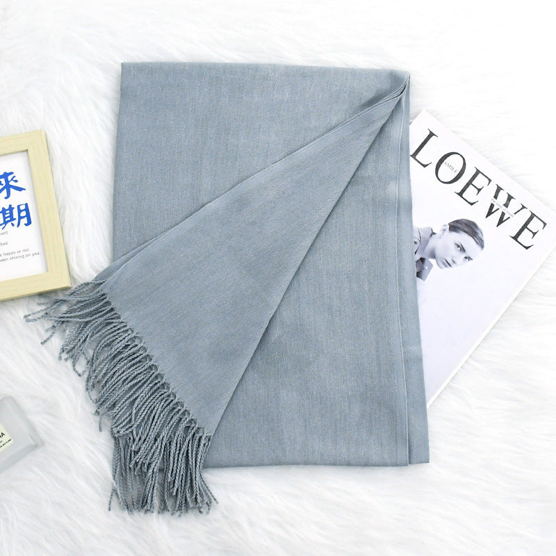 Annual Warm Cashmere Tassel Scarf