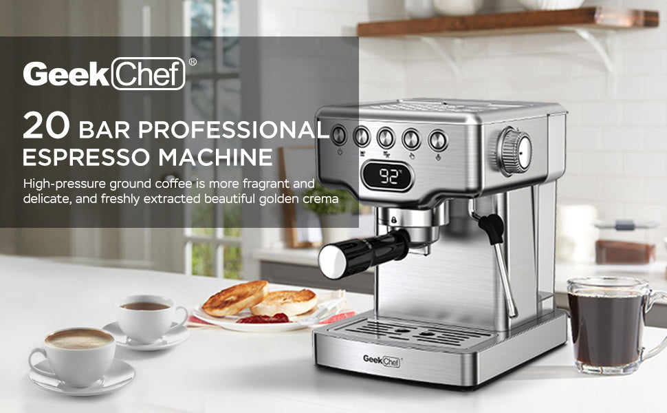 Geek Chef 20-Bar Espresso Machine & Frother
