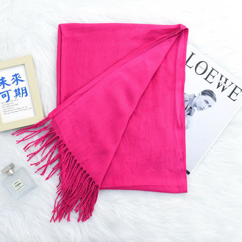 Annual Warm Cashmere Tassel Scarf