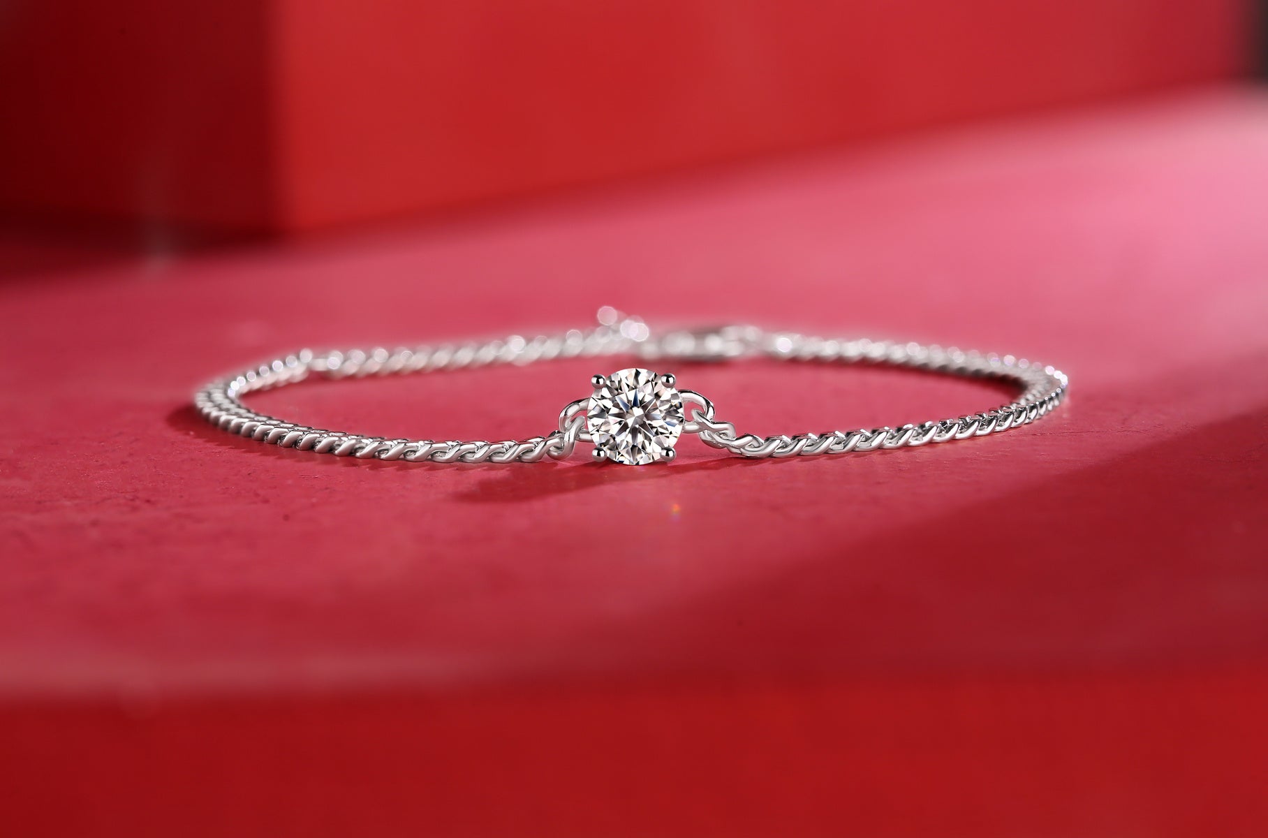 Kubanisches Diamant-Silberarmband-Set