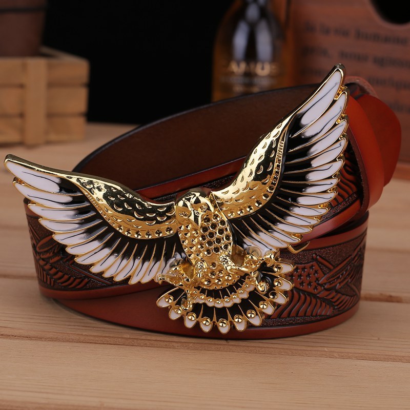 Men’s Eagle Buckle Leather Belt