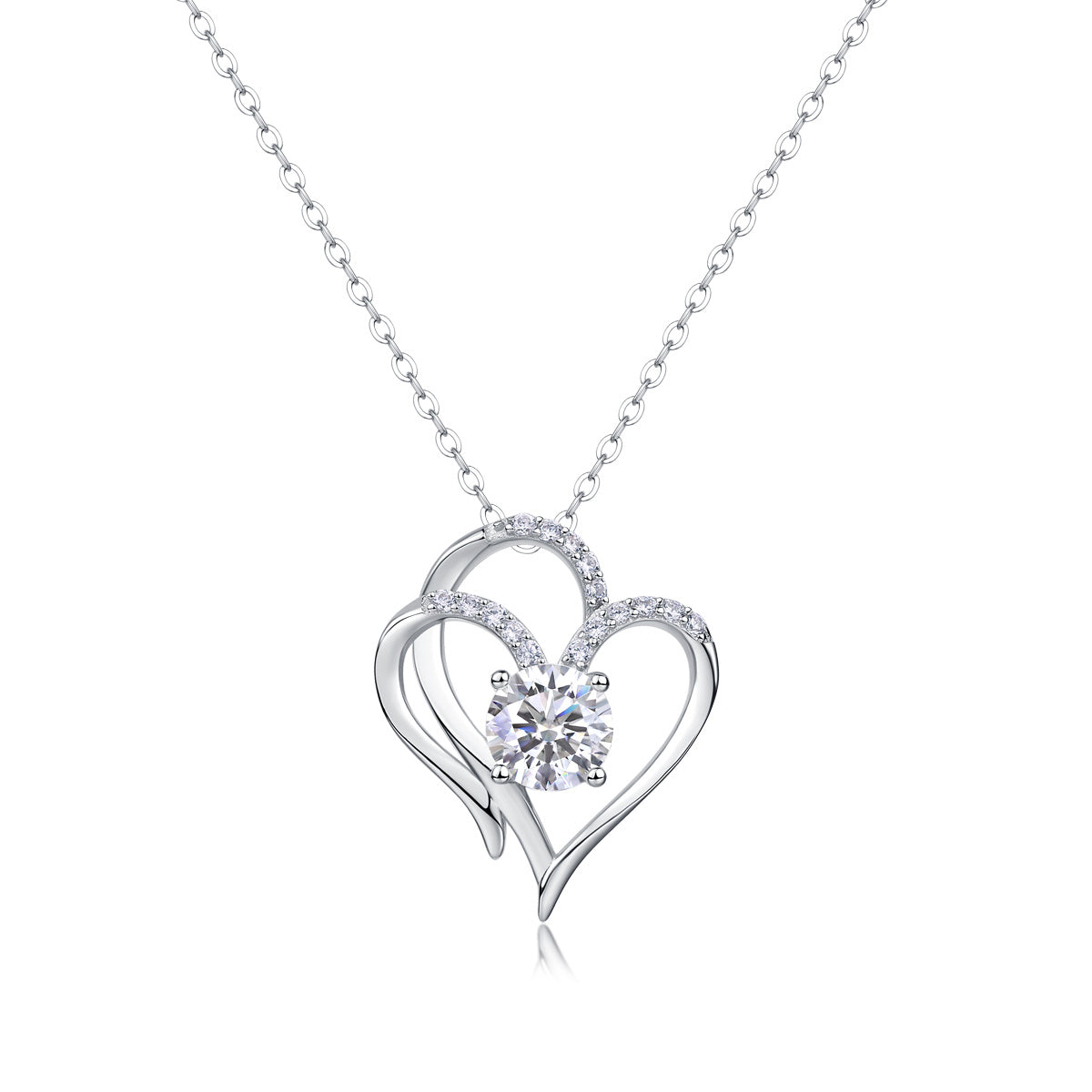 Herz-an-Herz-Diamant-Anhänger-Set