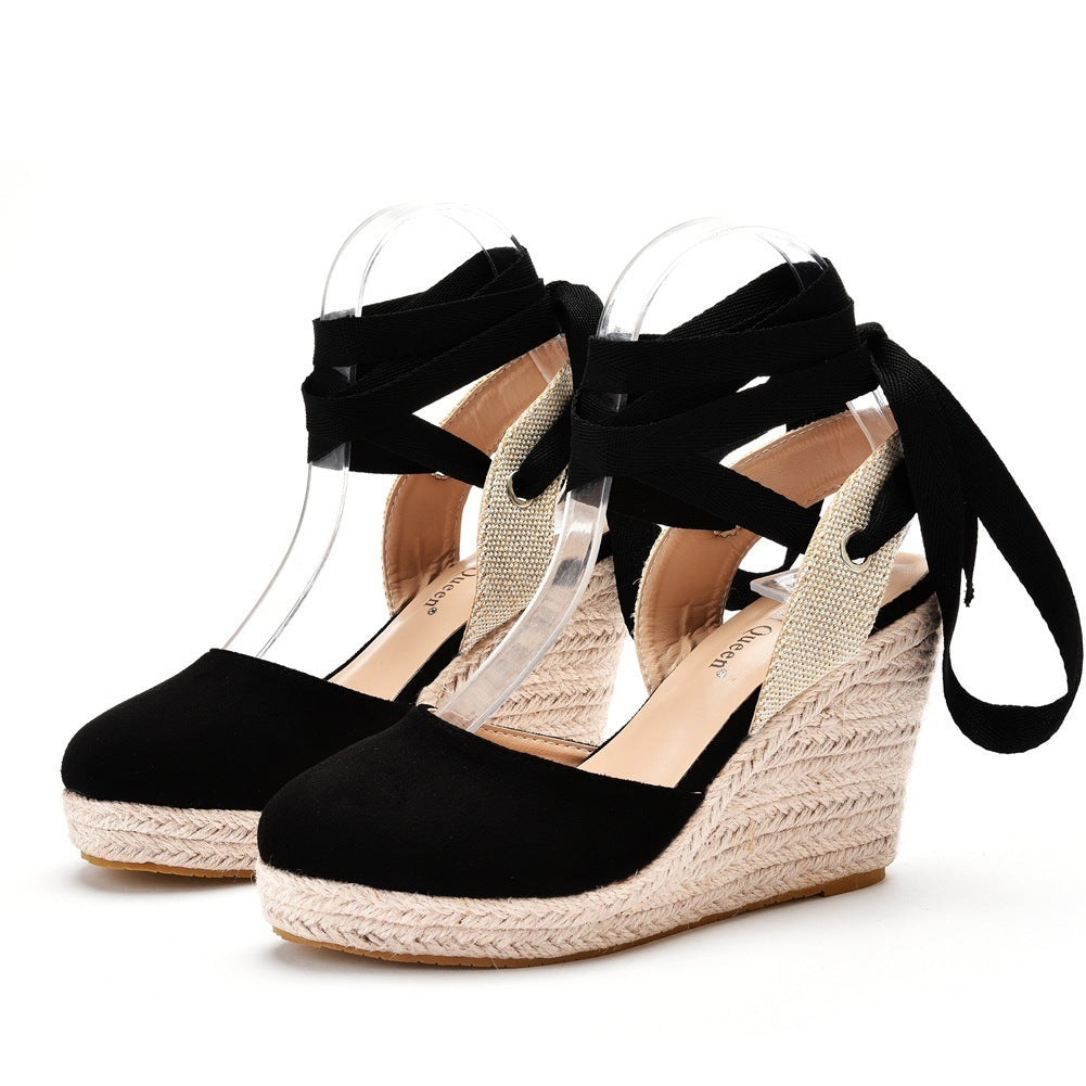 Bohemian Round Toe Platform Wedges