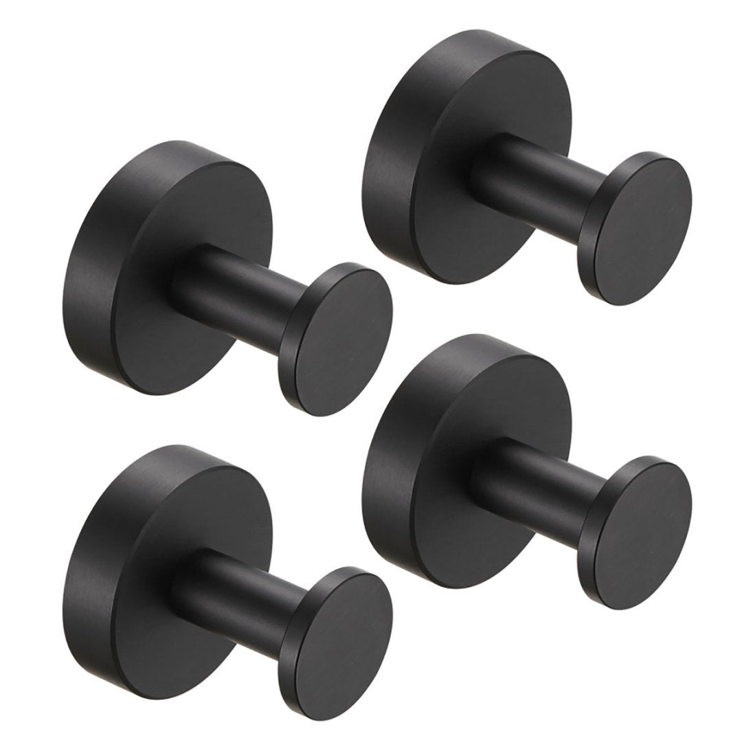 Matte Black Wall Hooks – 4 Pack Set