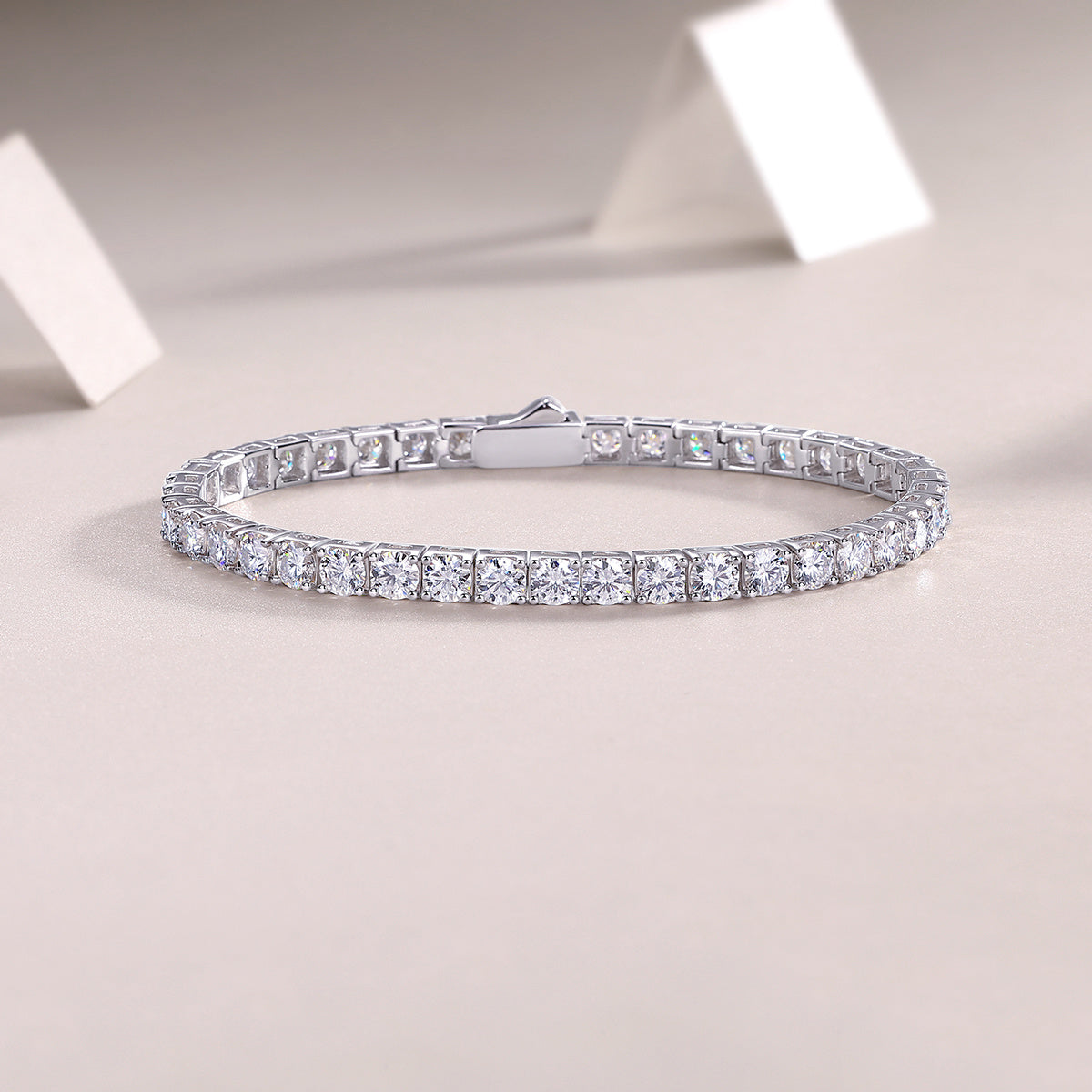 Gravitation Moissanite Silver Bracelet