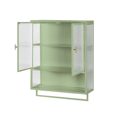 Modern Green Glass Door Wall Cabinet