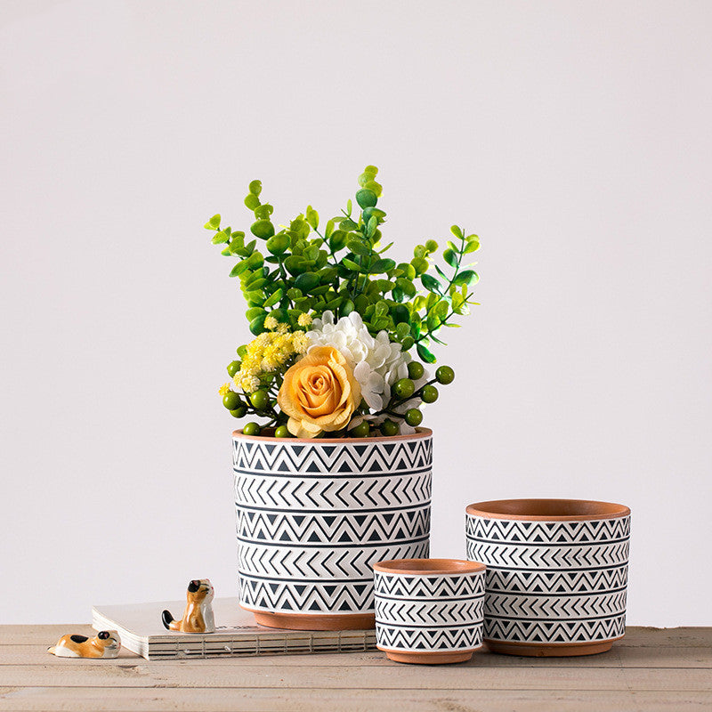 Ceramic Nordic Geometric Flower Pots
