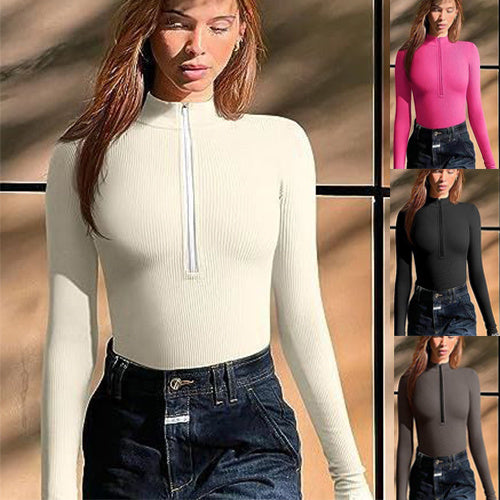 Slim Fit Jumpsuit mit Reißverschluss