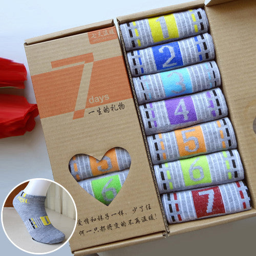 PolyCotton White Star Socks - 7 Days