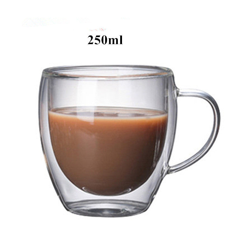 Heat-Resistant Glass Coffee Mug Pair