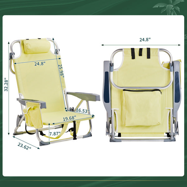 Yellow Aluminum Beach Chair