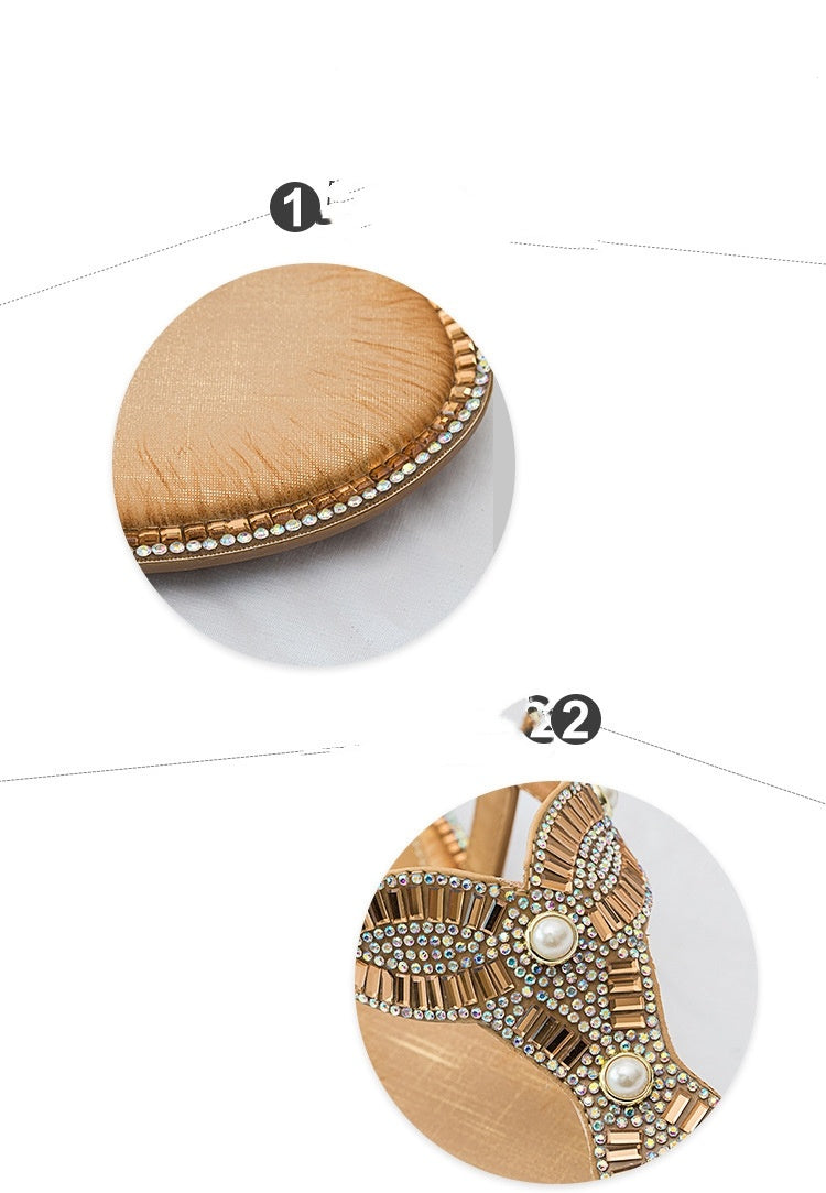 Pearl Flip Toe Sandals Large Size Women