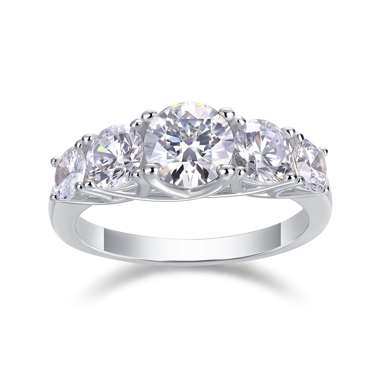 Luxuriöse Moissanit-Silber-Diamantringe