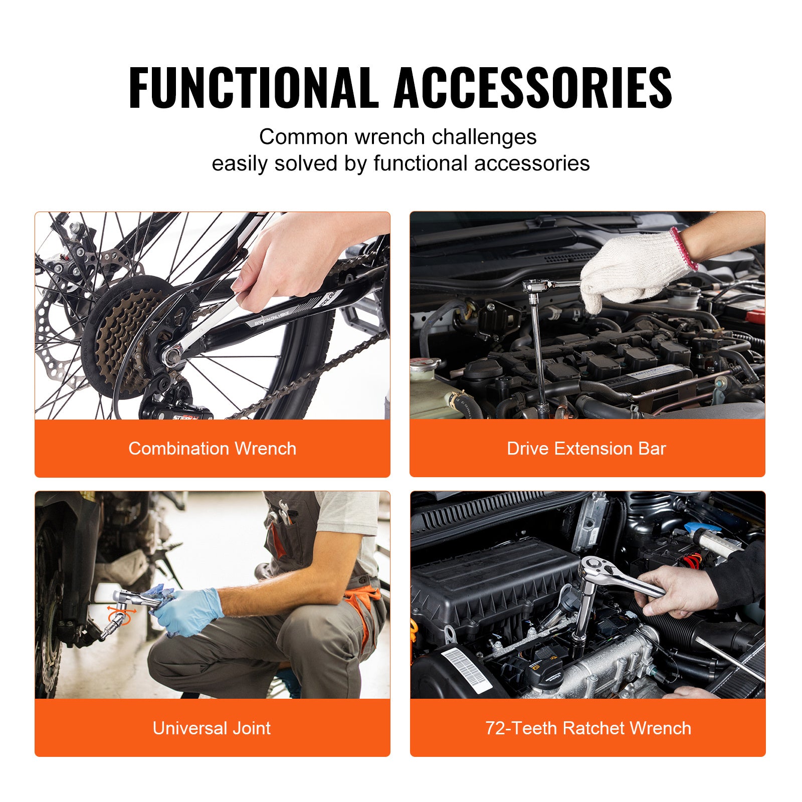 VEVOR 145-Piece Mechanics Tool & Socket Set