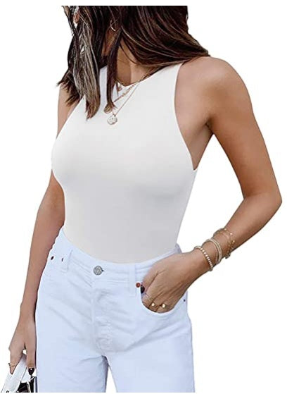 Sleeveless Halter Neck Bodysuit Top