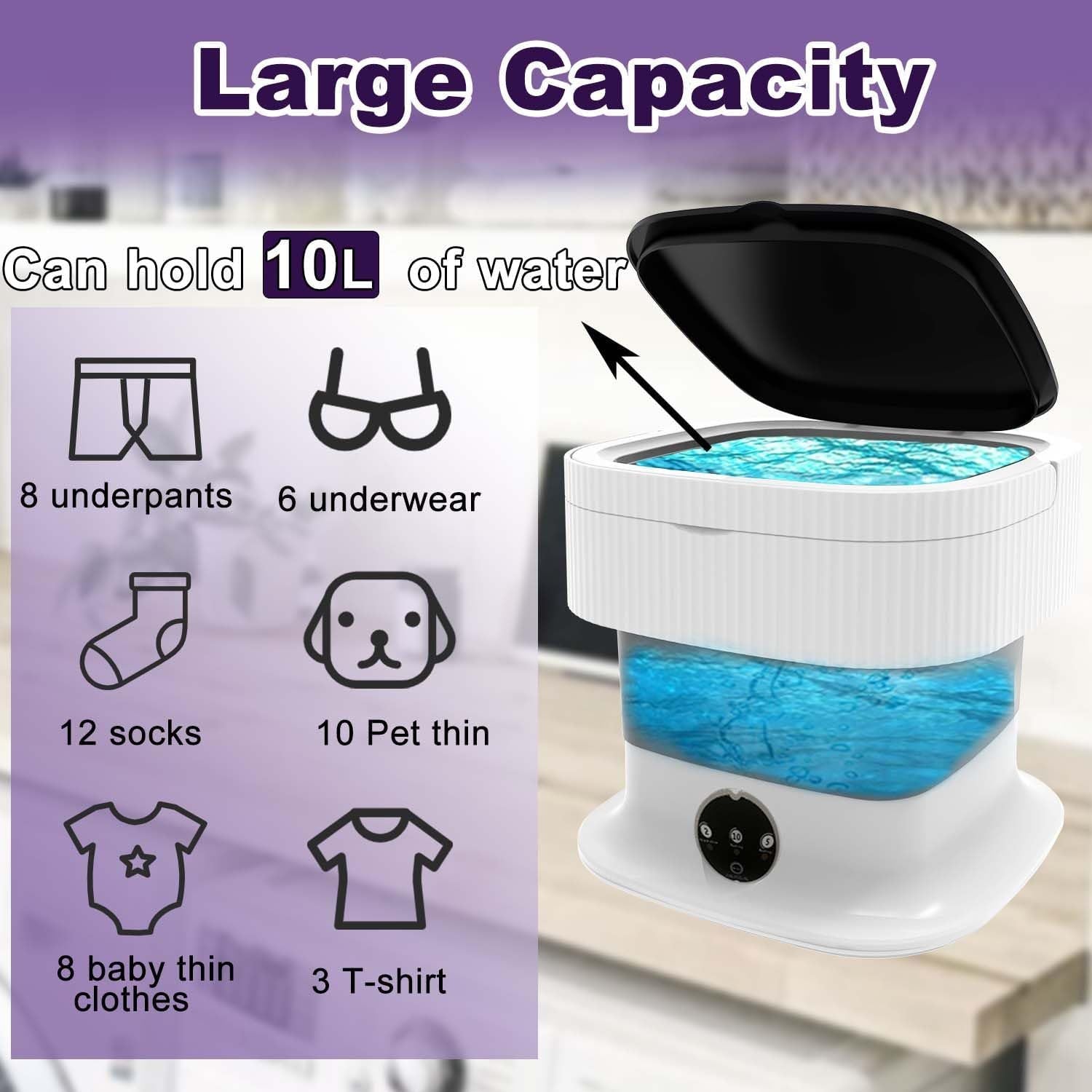Portable Foldable Washing Machine 10L