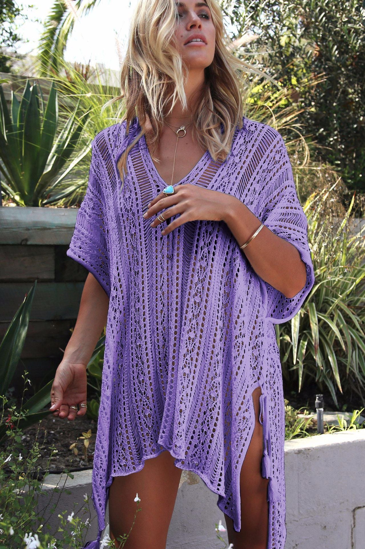 Haut de plage creux en tricot respirant