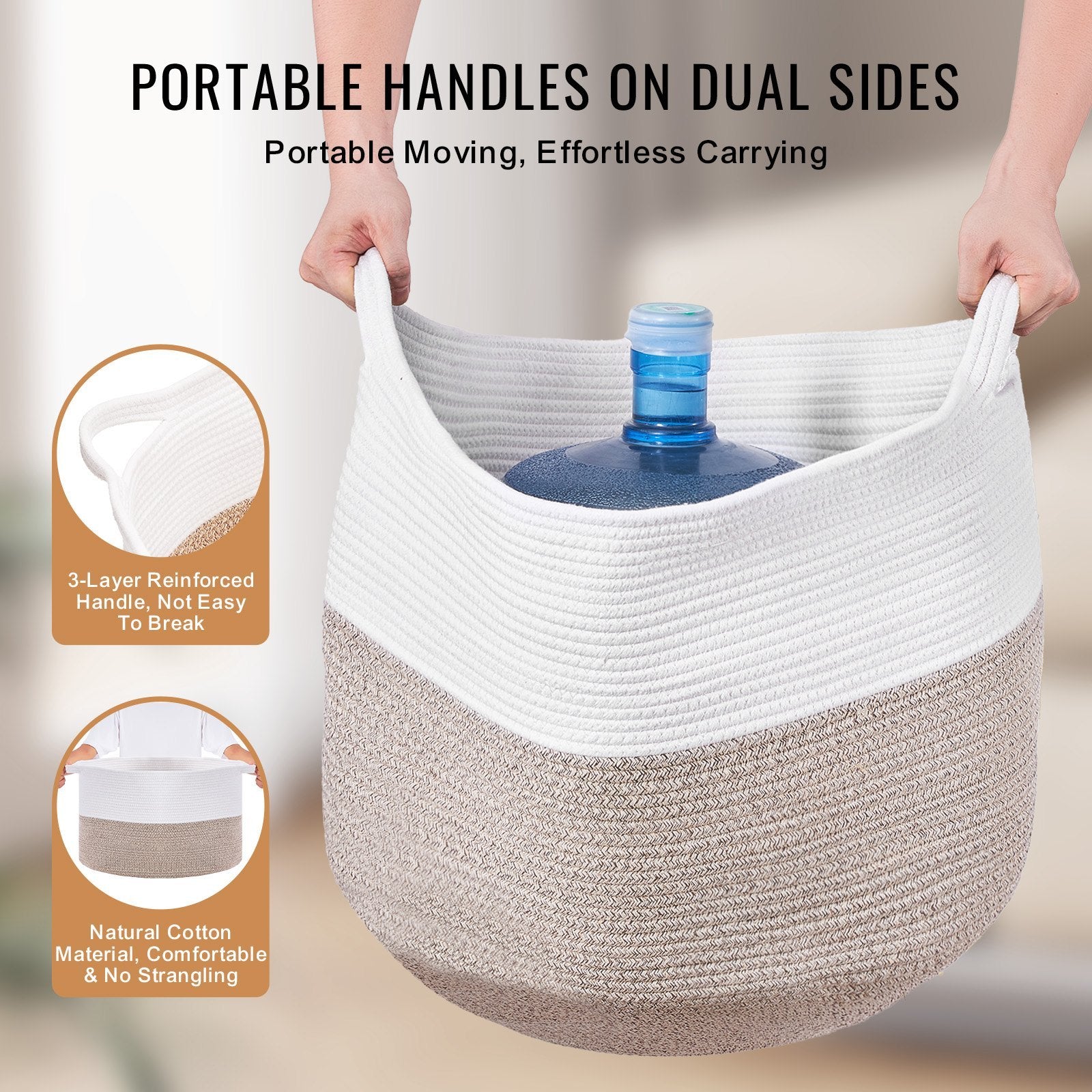 VEVOR 87L Cotton Rope Storage Basket