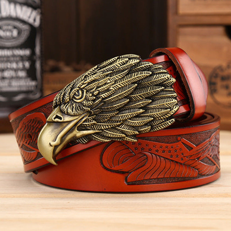Men’s Eagle Buckle Leather Belt