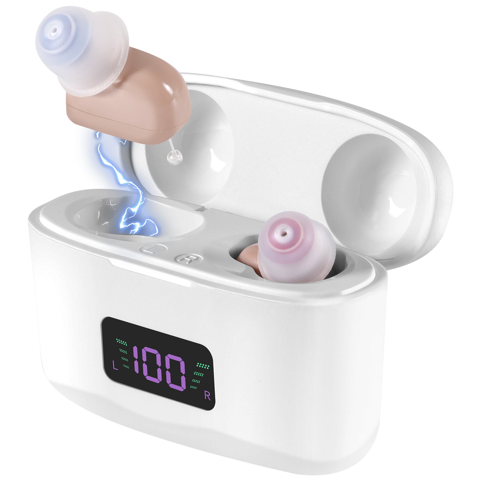 Portable Hearing Aids with Charging Case