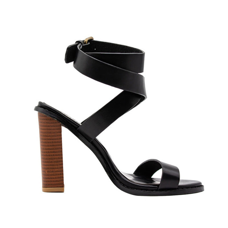 Chunky Heel Plus-Size Sandals Women
