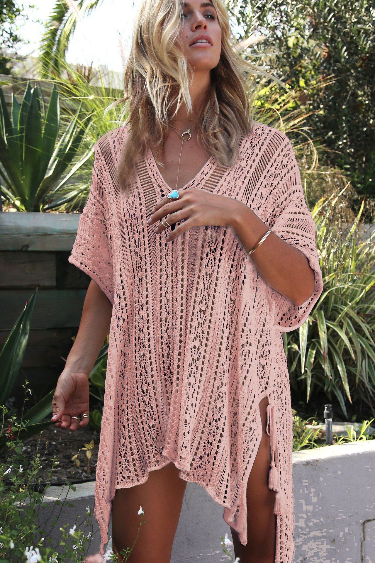 Haut de plage creux en tricot respirant