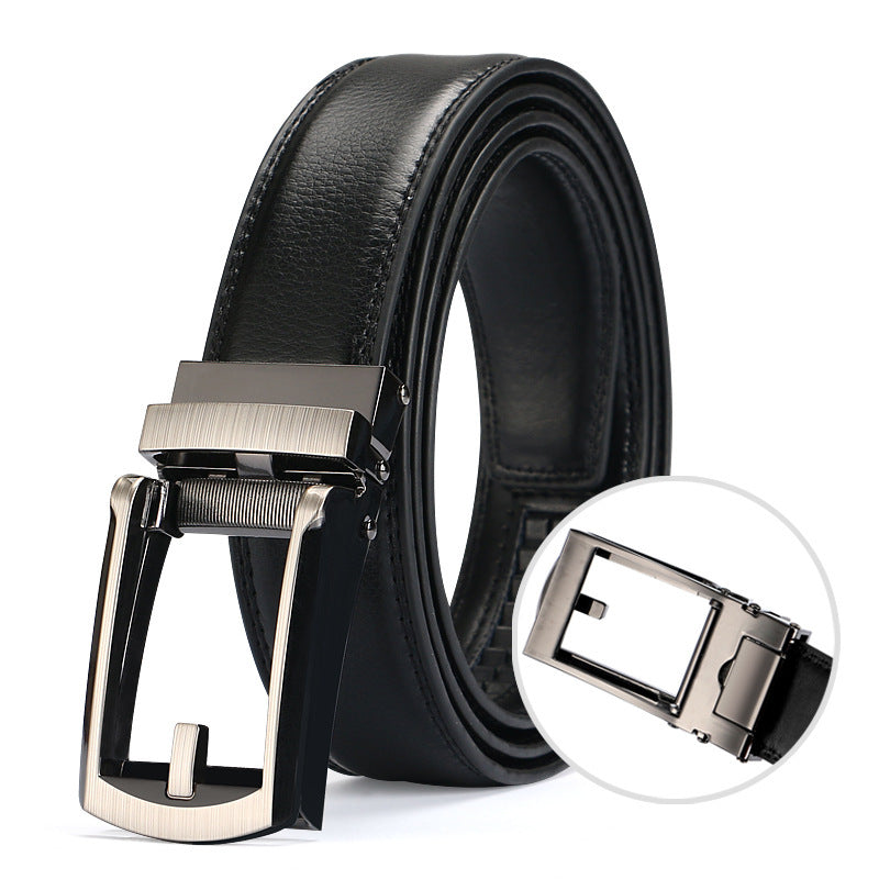 Men’s Auto Buckle Cowhide Dress Belt