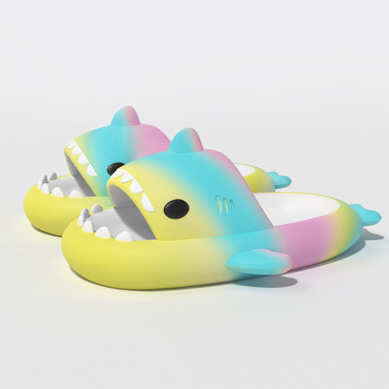 Gradient Rainbow Shark Indoor Slippers