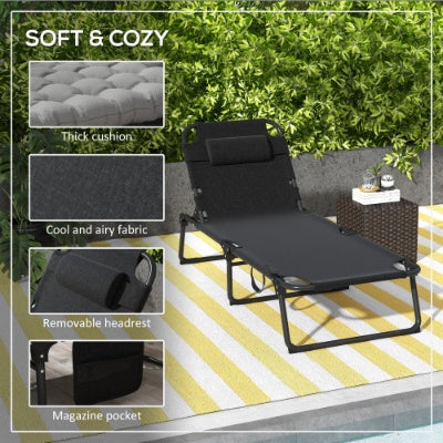 Verstellbare, klappbare Chaiselongue von Outsunny