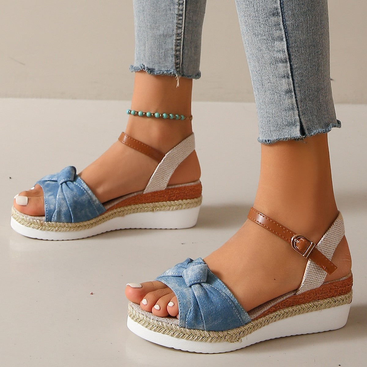 Bowknot Rope Buckle Sandals