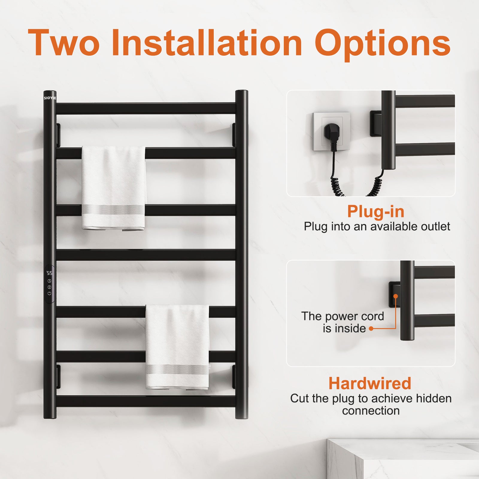 SIOYIE 6-Bar Wall Mounted Towel Warmer