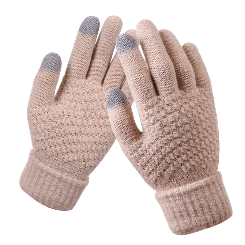 Paar gestrickte Handschuhe Touchscreen-Handschuhe