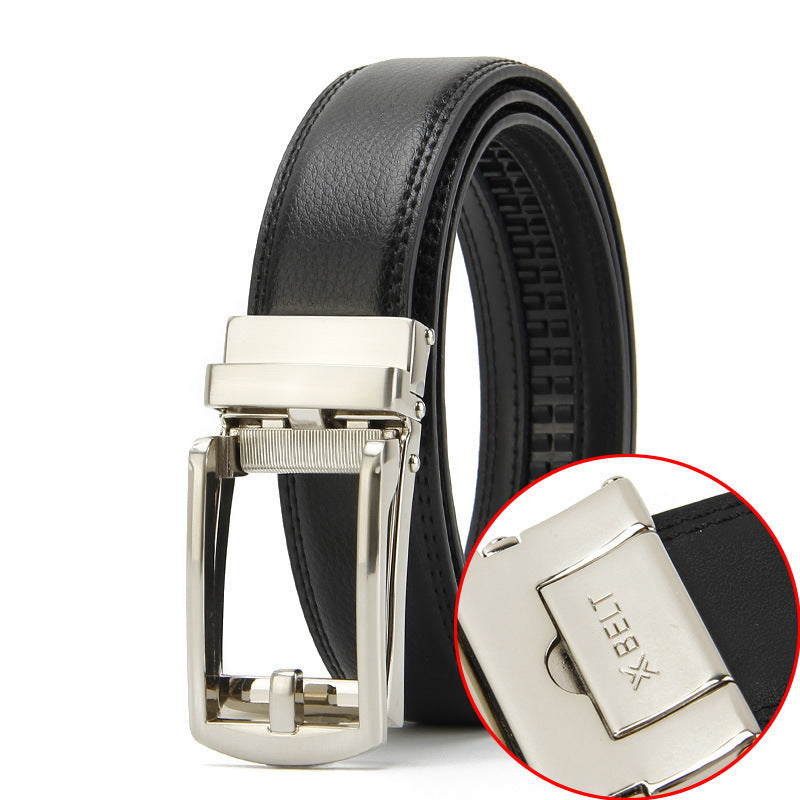 Men’s Auto Buckle Cowhide Dress Belt
