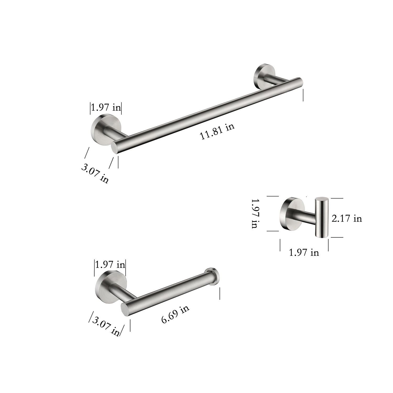 3-Piece Bathroom Towel Rack & Hanger Set
