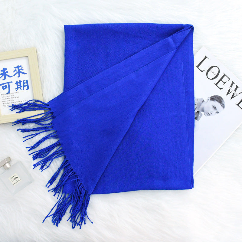 Annual Warm Cashmere Tassel Scarf
