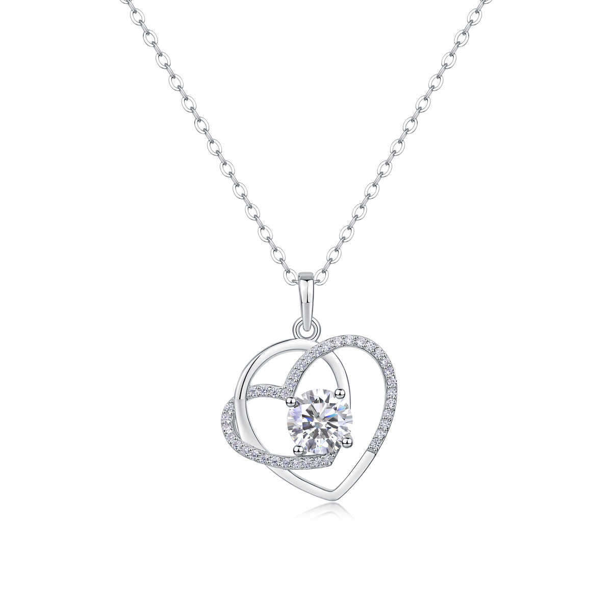 Herz-an-Herz-Diamant-Anhänger-Set