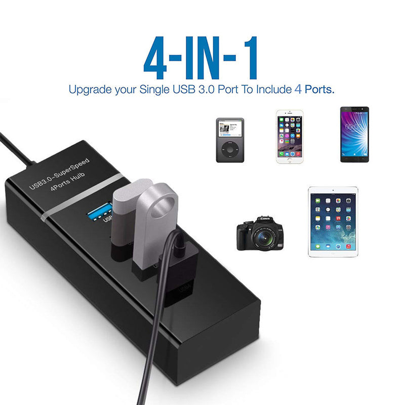 4-in-1 USB 2.0/3.0 Hub-Splitter