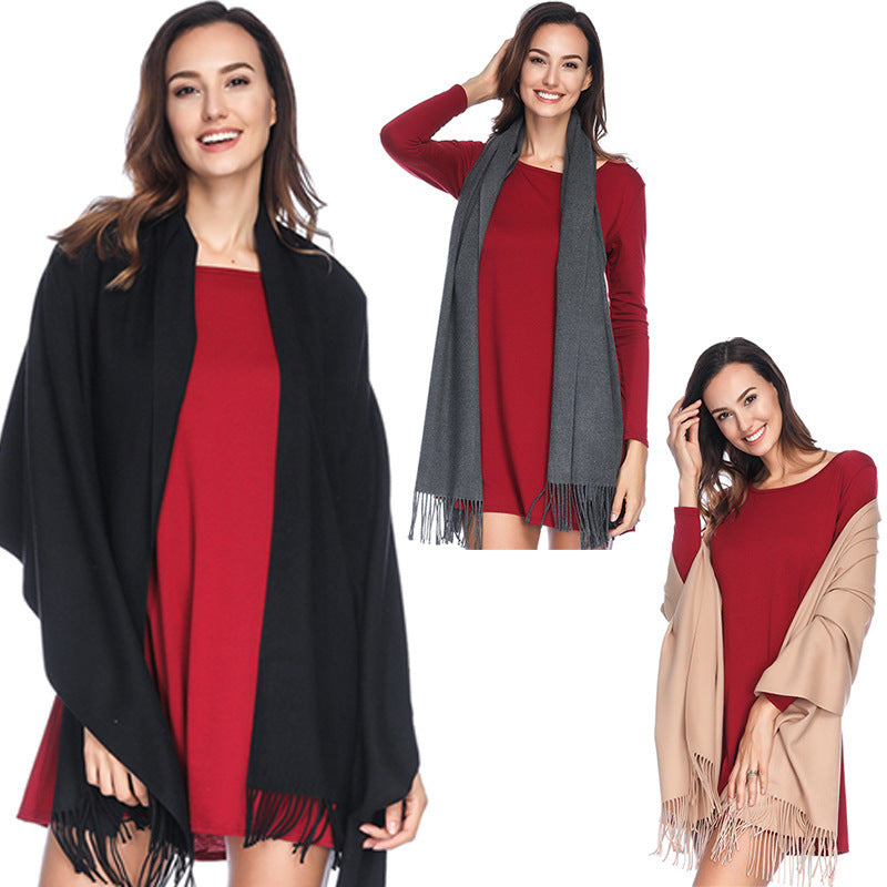 Annual Warm Cashmere Tassel Scarf