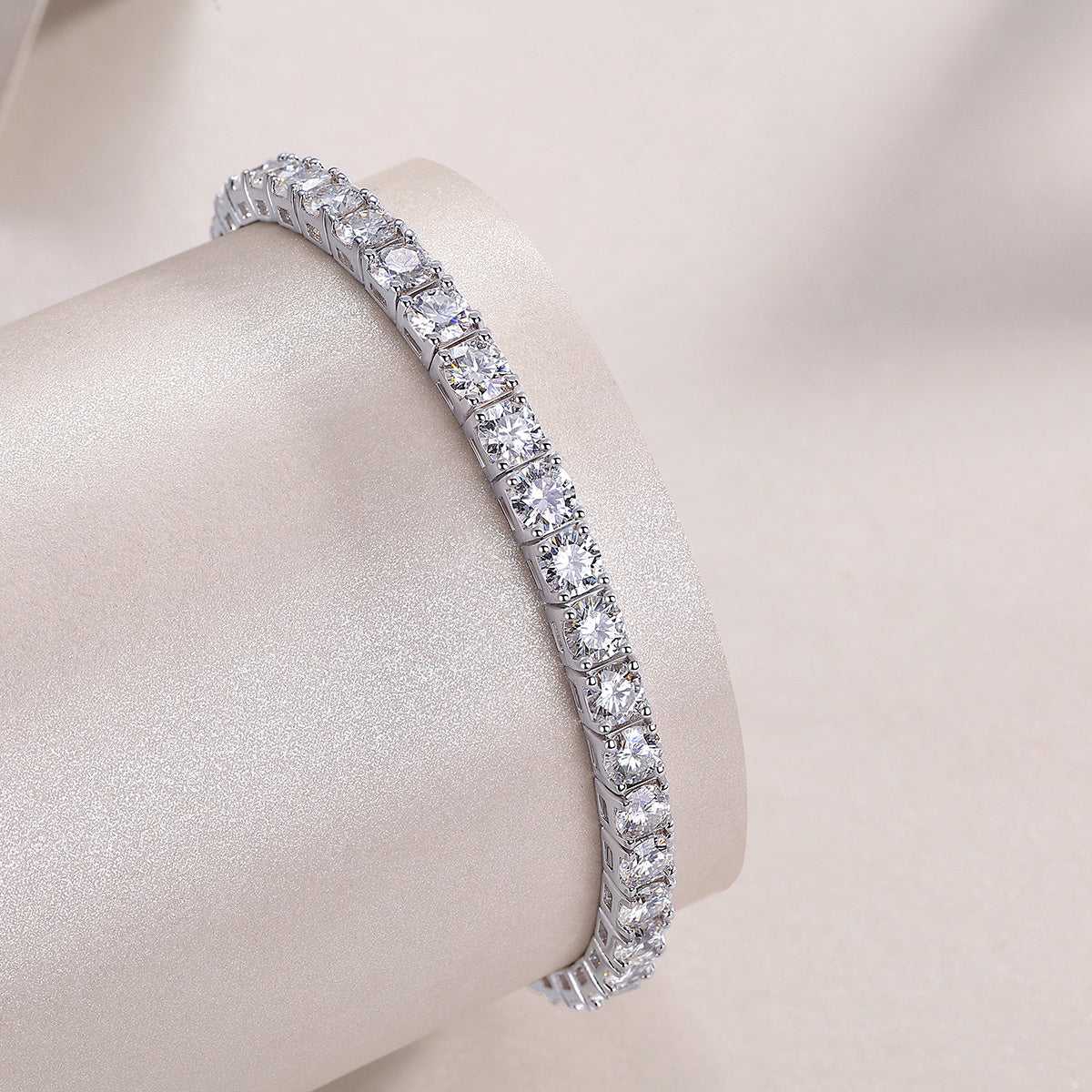 Gravitation Moissanite Silver Bracelet