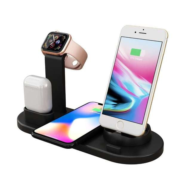 4-in-1-Dock für schnelles kabelloses Laden