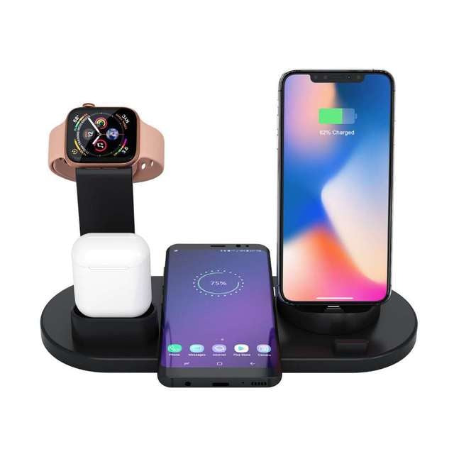 4-in-1-Dock für schnelles kabelloses Laden