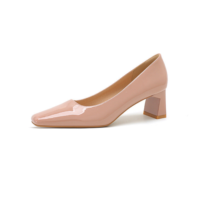 Classic Patent Leather Square Toe Heels