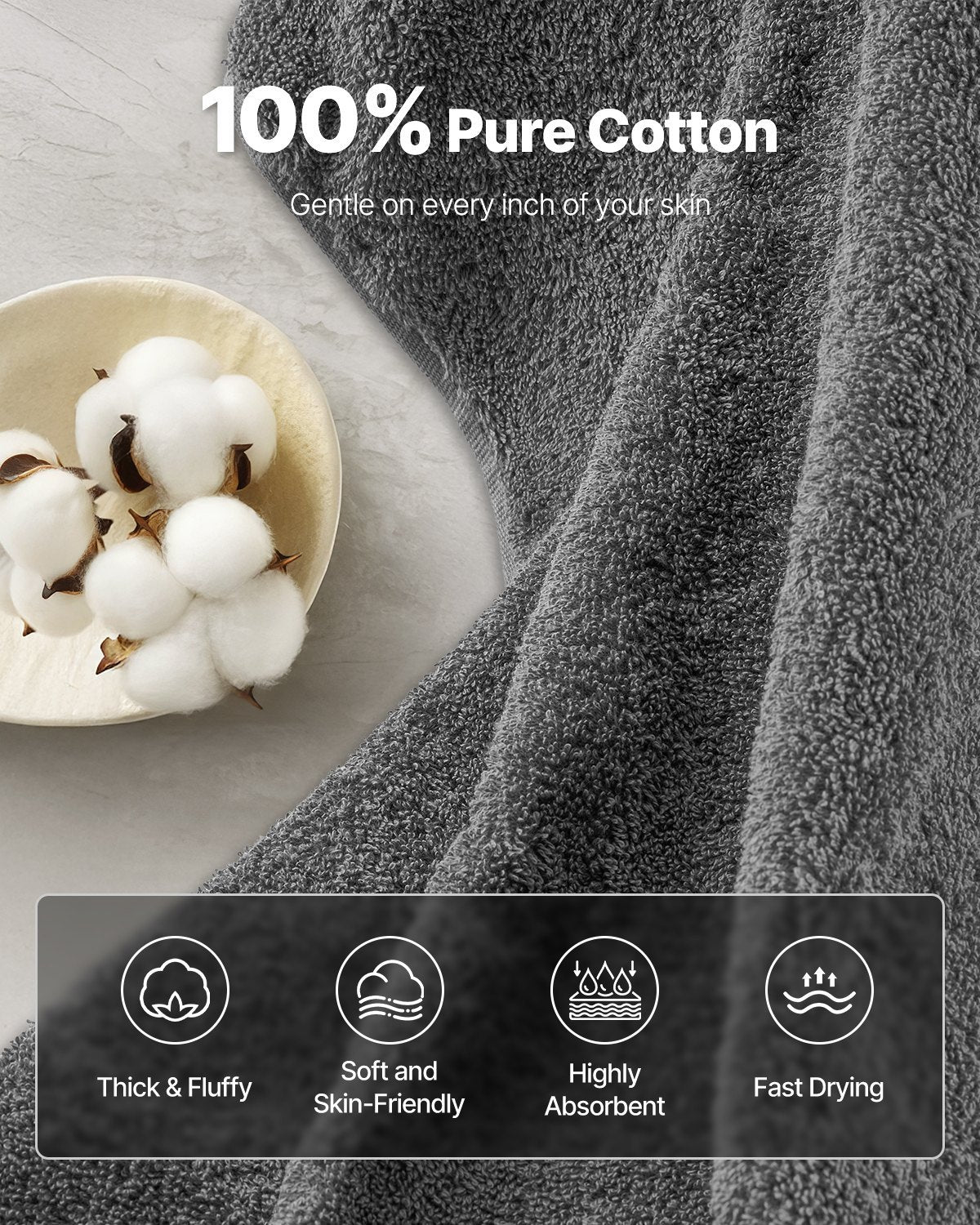 6-Piece 600 GSM Cotton Towel Set