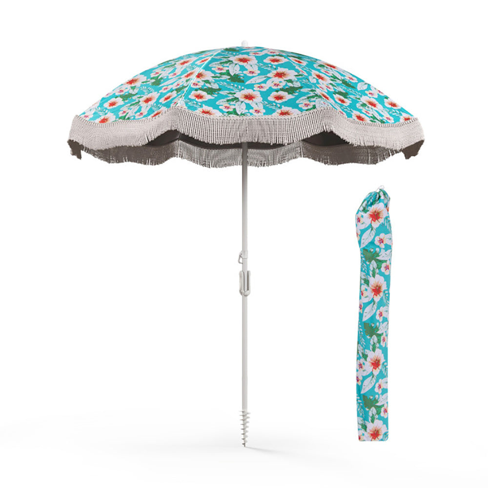 6.5FT Fringe Beach Umbrella w/ Tilt