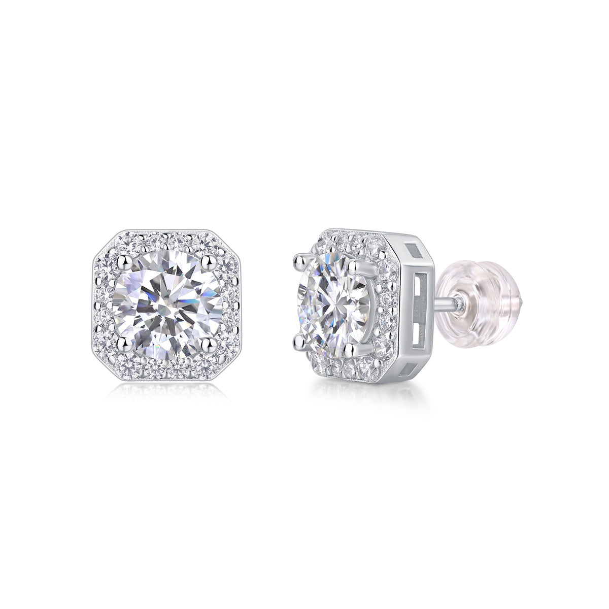 Herz-Rosen-Diamant-Ohrstecker